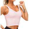 imageTHE GYM PEOPLE Womens Sports Bra Longline Wirefree Padded with Medium SupportPink