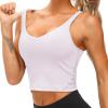 imageTHE GYM PEOPLE Womens Sports Bra Longline Wirefree Padded with Medium SupportPink Purple
