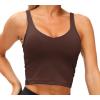 imageTHE GYM PEOPLE Womens Sports Bra Longline Wirefree Padded with Medium SupportRed Brown