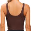 imageTHE GYM PEOPLE Womens Sports Bra Longline Wirefree Padded with Medium SupportRed Brown