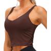 imageTHE GYM PEOPLE Womens Sports Bra Longline Wirefree Padded with Medium SupportRed Brown