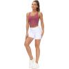 imageTHE GYM PEOPLE Womens Sports Bra Longline Wirefree Padded with Medium SupportRose Red