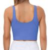 imageTHE GYM PEOPLE Womens Sports Bra Longline Wirefree Padded with Medium SupportSea Blue