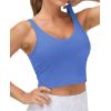 imageTHE GYM PEOPLE Womens Sports Bra Longline Wirefree Padded with Medium SupportSea Blue