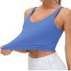 imageTHE GYM PEOPLE Womens Sports Bra Longline Wirefree Padded with Medium SupportSea Blue