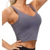 imageTHE GYM PEOPLE Womens Sports Bra Longline Wirefree Padded with Medium SupportVintage Purple