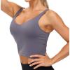 imageTHE GYM PEOPLE Womens Sports Bra Longline Wirefree Padded with Medium SupportVintage Purple