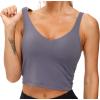 imageTHE GYM PEOPLE Womens Sports Bra Longline Wirefree Padded with Medium SupportVintage Purple