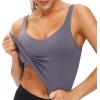 imageTHE GYM PEOPLE Womens Sports Bra Longline Wirefree Padded with Medium SupportVintage Purple