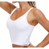 imageTHE GYM PEOPLE Womens Sports Bra Longline Wirefree Padded with Medium SupportWhite
