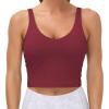 imageTHE GYM PEOPLE Womens Sports Bra Longline Wirefree Padded with Medium SupportWine Red
