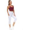 imageTHE GYM PEOPLE Womens Sports Bra Longline Wirefree Padded with Medium SupportWine Red