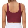 imageTHE GYM PEOPLE Womens Sports Bra Longline Wirefree Padded with Medium SupportWine Red