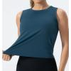 imageTHE GYM PEOPLE Womens Workout Tops in Ice Silk Quick Dry SleevelessDark Blue Green