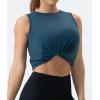 imageTHE GYM PEOPLE Womens Workout Tops in Ice Silk Quick Dry SleevelessDark Blue Green
