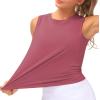 imageTHE GYM PEOPLE Womens Workout Tops in Ice Silk Quick Dry SleevelessRose Red