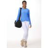 imageWomens Long Sleeve Compression Shirts Workout Tops Cross Hem Athletic Running Yoga TShirts with Thumb HoleSea Blue