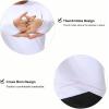 imageWomens Long Sleeve Compression Shirts Workout Tops Cross Hem Athletic Running Yoga TShirts with Thumb HoleWhite