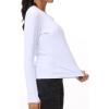 imageWomens Long Sleeve Compression Shirts Workout Tops Cross Hem Athletic Running Yoga TShirts with Thumb HoleWhite