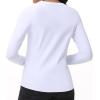 imageWomens Long Sleeve Compression Shirts Workout Tops Cross Hem Athletic Running Yoga TShirts with Thumb HoleWhite