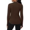 imageTHE GYM PEOPLE Fleece Mock Turtleneck Pullover Base Layer Shirts Long Sleeve Workout Tops with Thumb HoleCoffee