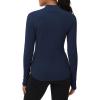 imageTHE GYM PEOPLE Fleece Mock Turtleneck Pullover Base Layer Shirts Long Sleeve Workout Tops with Thumb HoleDark Blue
