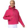 imageTHE GYM PEOPLE Womens Hoodies Half Zip Long Sleeve Fleece Crop Pullover Sweatshirts with Pockets Thumb HoleBright Pink