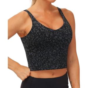 imageTHE GYM PEOPLE Womens Sports Bra Longline Wirefree Padded with Medium SupportGraffiti
