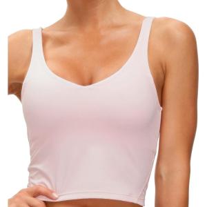 imageTHE GYM PEOPLE Womens Sports Bra Longline Wirefree Padded with Medium SupportPink