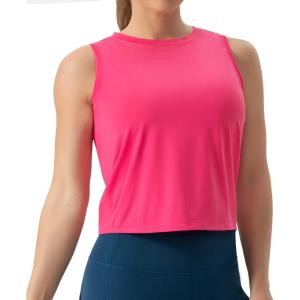 imageTHE GYM PEOPLE Womens Workout Tops in Ice Silk Quick Dry SleevelessBright Pink