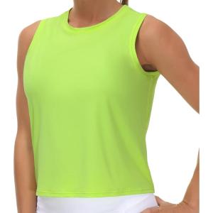 imageTHE GYM PEOPLE Womens Workout Tops in Ice Silk Quick Dry SleevelessYellow