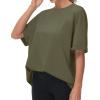 imageTHE GYM PEOPLE Womens Casual Oversized TShirts Summer Crewneck Short Sleeve Workout Basic Tee TopsArmy Green