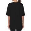 imageTHE GYM PEOPLE Womens Casual Oversized TShirts Summer Crewneck Short Sleeve Workout Basic Tee TopsBlack