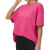 imageTHE GYM PEOPLE Womens Casual Oversized TShirts Summer Crewneck Short Sleeve Workout Basic Tee TopsBright Pink