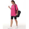 imageTHE GYM PEOPLE Womens Casual Oversized TShirts Summer Crewneck Short Sleeve Workout Basic Tee TopsBright Pink