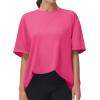 imageTHE GYM PEOPLE Womens Casual Oversized TShirts Summer Crewneck Short Sleeve Workout Basic Tee TopsBright Pink