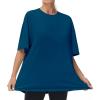 imageTHE GYM PEOPLE Womens Casual Oversized TShirts Summer Crewneck Short Sleeve Workout Basic Tee TopsDark Blue Green