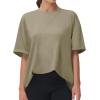 imageTHE GYM PEOPLE Womens Casual Oversized TShirts Summer Crewneck Short Sleeve Workout Basic Tee TopsGrey Green