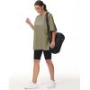imageTHE GYM PEOPLE Womens Casual Oversized TShirts Summer Crewneck Short Sleeve Workout Basic Tee TopsGrey Green