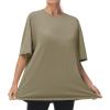 imageTHE GYM PEOPLE Womens Casual Oversized TShirts Summer Crewneck Short Sleeve Workout Basic Tee TopsGrey Green