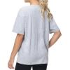 imageTHE GYM PEOPLE Womens Casual Oversized TShirts Summer Crewneck Short Sleeve Workout Basic Tee TopsHeather Grey