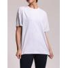 imageTHE GYM PEOPLE Womens Casual Oversized TShirts Summer Crewneck Short Sleeve Workout Basic Tee TopsHeather White