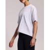 imageTHE GYM PEOPLE Womens Casual Oversized TShirts Summer Crewneck Short Sleeve Workout Basic Tee TopsHeather White