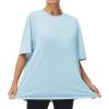 imageTHE GYM PEOPLE Womens Casual Oversized TShirts Summer Crewneck Short Sleeve Workout Basic Tee TopsLight Blue