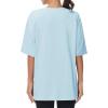 imageTHE GYM PEOPLE Womens Casual Oversized TShirts Summer Crewneck Short Sleeve Workout Basic Tee TopsLight Blue