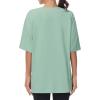 imageTHE GYM PEOPLE Womens Casual Oversized TShirts Summer Crewneck Short Sleeve Workout Basic Tee TopsLight Green