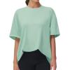 imageTHE GYM PEOPLE Womens Casual Oversized TShirts Summer Crewneck Short Sleeve Workout Basic Tee TopsLight Green