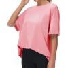 imageTHE GYM PEOPLE Womens Casual Oversized TShirts Summer Crewneck Short Sleeve Workout Basic Tee TopsRose Red