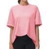 imageTHE GYM PEOPLE Womens Casual Oversized TShirts Summer Crewneck Short Sleeve Workout Basic Tee TopsRose Red
