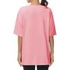 imageTHE GYM PEOPLE Womens Casual Oversized TShirts Summer Crewneck Short Sleeve Workout Basic Tee TopsRose Red